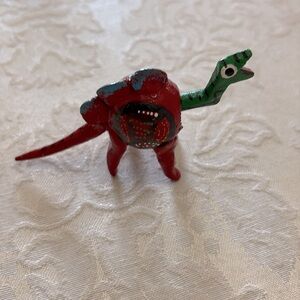 Handmade Mexican Wooden Red Dinosaur